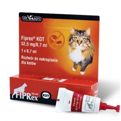 Fiprex Kot preparat przeciw pchłom i kleszczom dla kota pipeta 1x0,7ml